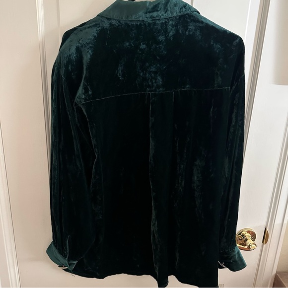 Double D Ranch vintage 90’s crushed velvet button up tunic concho pewter buttons - Picture 7 of 7